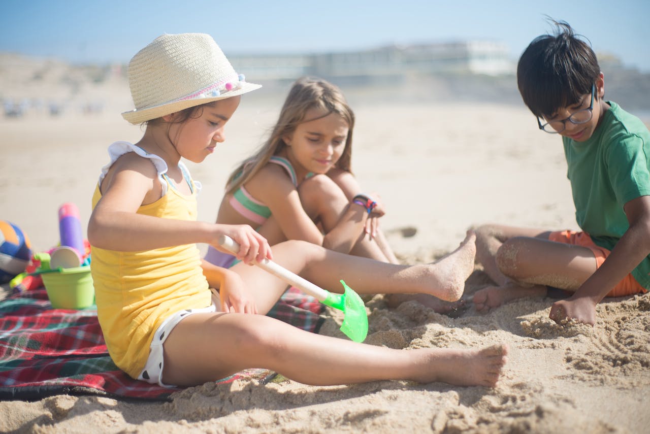 Children playing on the beach